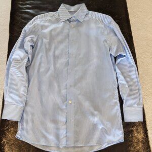 Blue and White Striped Eton Dress Shirt